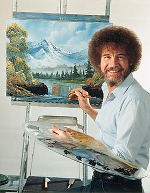 Bob Ross Happily Painting